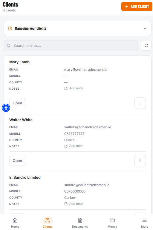 Job Management — manage and store your customers in one place for everything you need